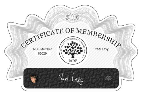 Yael's Certificate of membership