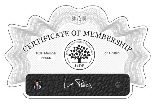 Lori's Certificate of membership