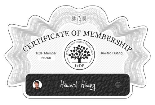 Howard's Certificate of membership