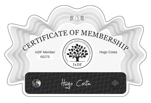 Hugo's Certificate of membership