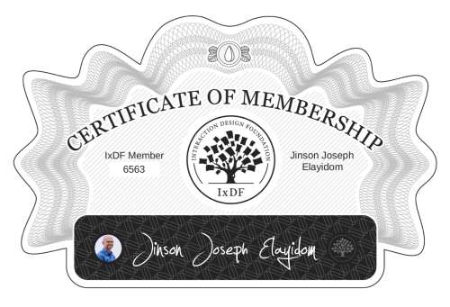 Jinson's Certificate of membership