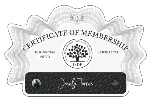 Josefa's Certificate of membership