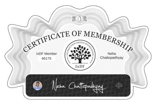 Neha's Certificate of membership