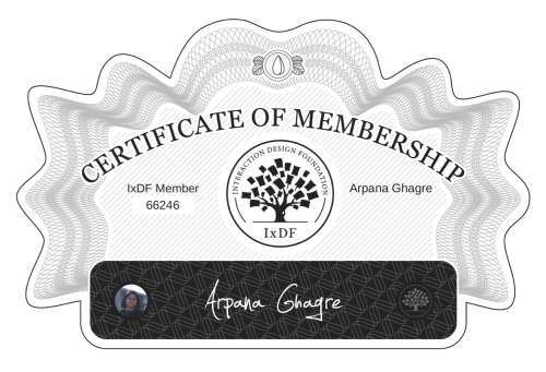 Arpana's Certificate of membership