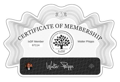 Walter's Certificate of membership