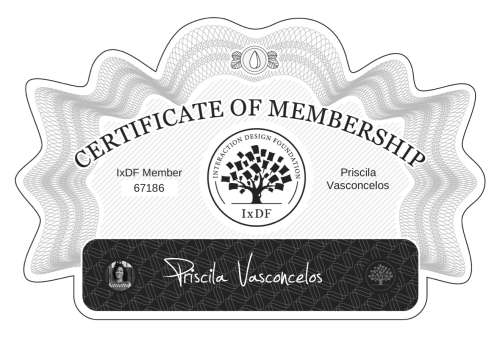 Priscila's Certificate of membership