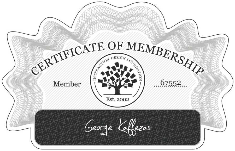 George Kaffezas: Certificate of Membership