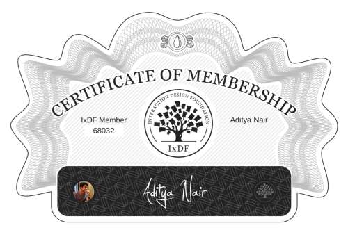 Aditya's Certificate of membership