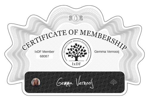 Gemma's Certificate of membership