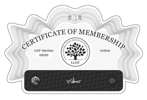 sridhar's Certificate of membership