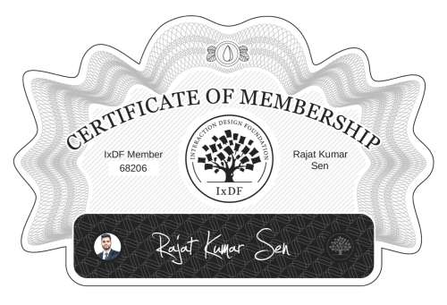 Rajat's Certificate of membership