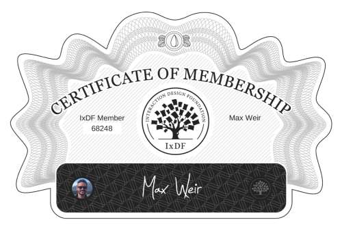 Max's Certificate of membership