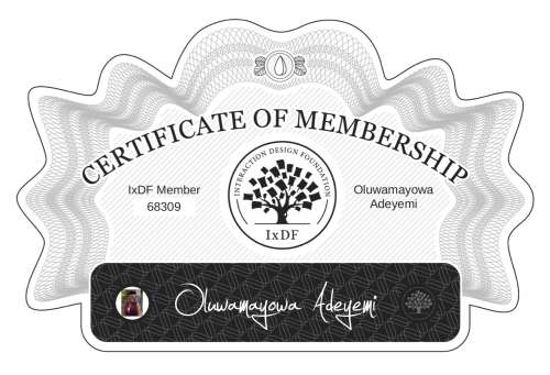 Oluwamayowa's Certificate of membership