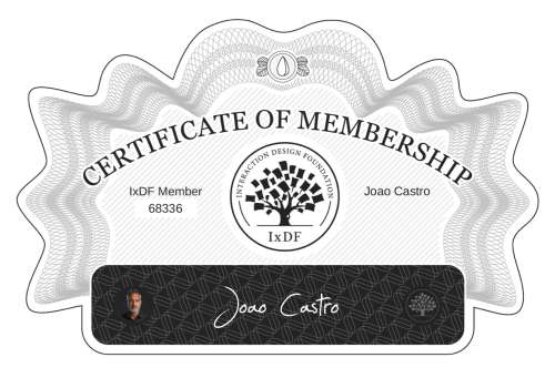 Joao's Certificate of membership