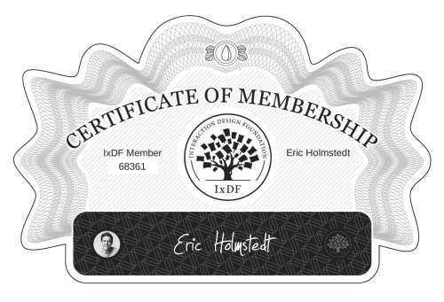 Eric's Certificate of membership