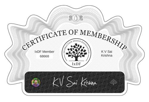 K V Sai Krishna's Certificate of membership