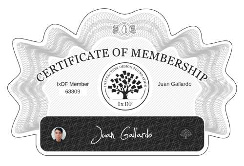 Juan's Certificate of membership