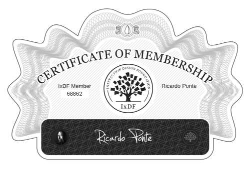 Ricardo's Certificate of membership