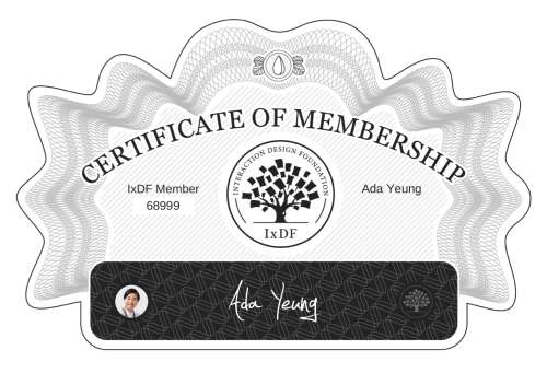 Ada's Certificate of membership