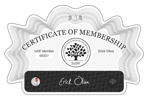 Erick's Certificate of membership