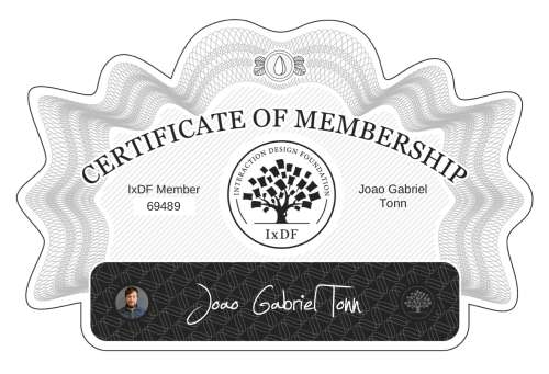 Joao's Certificate of membership