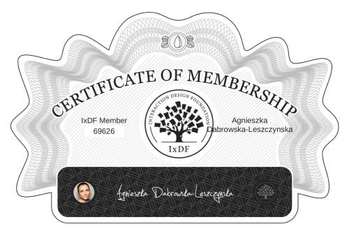 Agnieszka's Certificate of membership