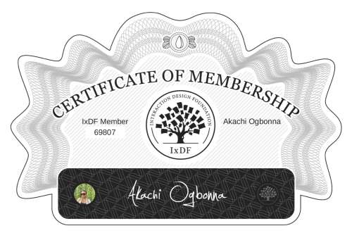 Akachi's Certificate of membership
