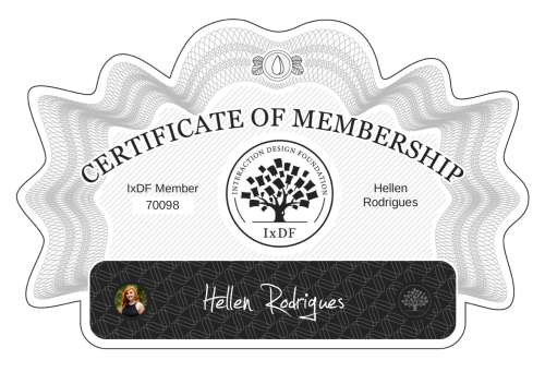 Hellen's Certificate of membership
