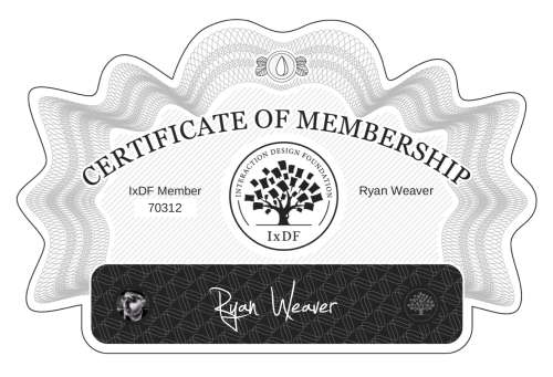 Ryan's Certificate of membership