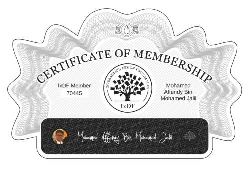 Mohamed's Certificate of membership
