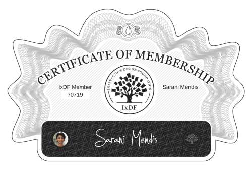 Sarani's Certificate of membership
