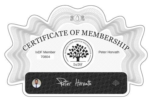 Peter's Certificate of membership