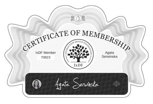 Agata's Certificate of membership