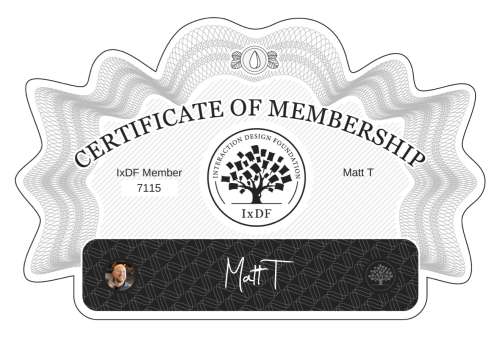 Matt's Certificate of membership