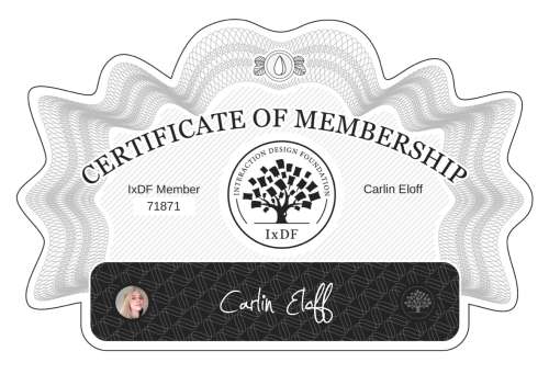 Carlin's Certificate of membership