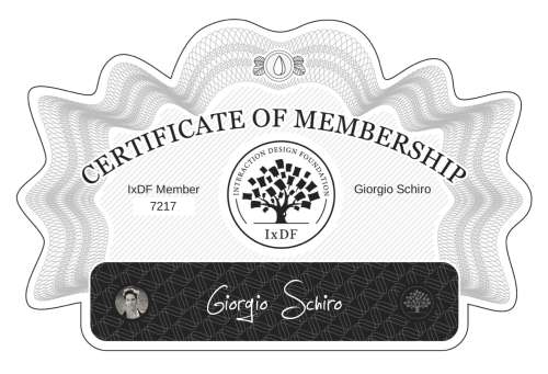 Giorgio's Certificate of membership