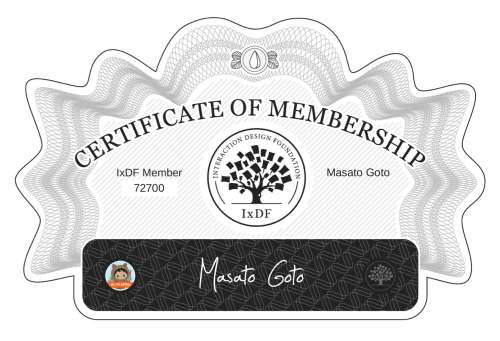 Masato's Certificate of membership