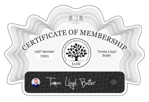 Tomas's Certificate of membership