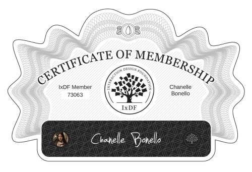 Chanelle's Certificate of membership