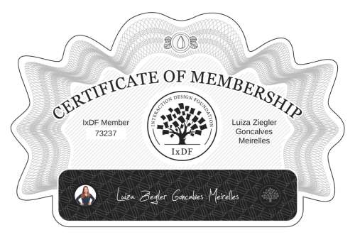 Luiza's Certificate of membership