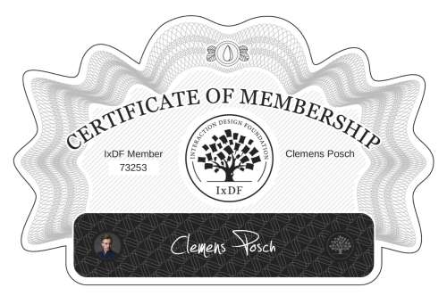 Clemens's Certificate of membership