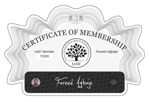Fareed's Certificate of membership