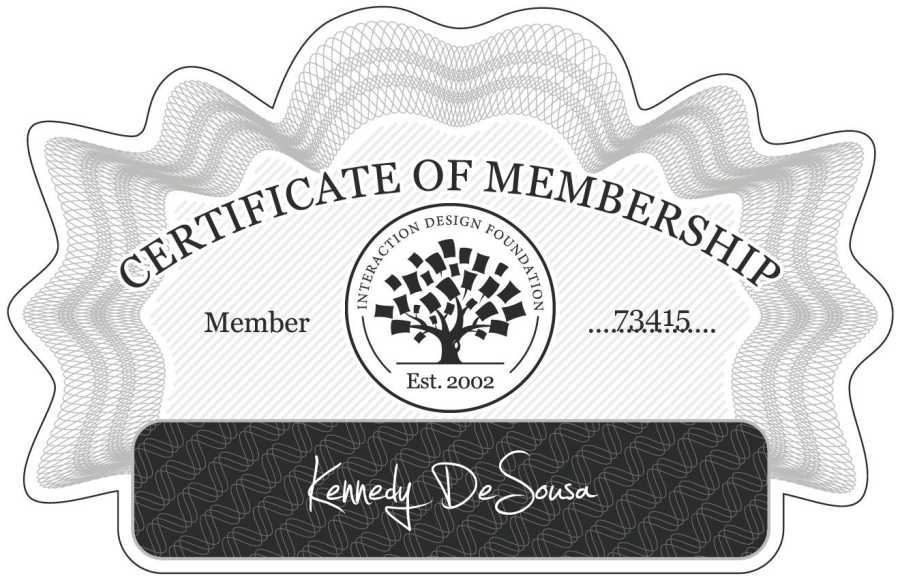 Kennedy DeSousa: Certificate of Membership