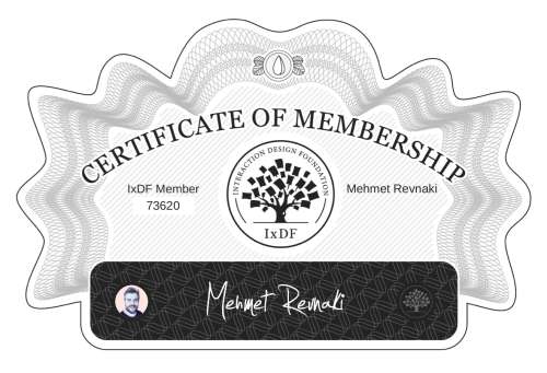 Mehmet's Certificate of membership