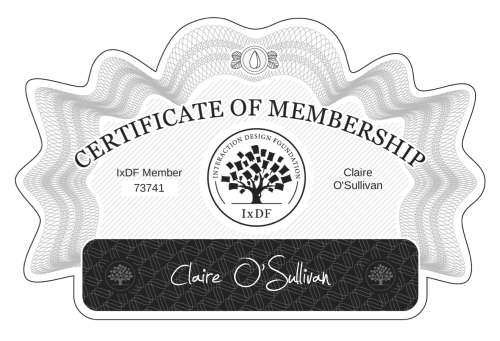 Claire's Certificate of membership