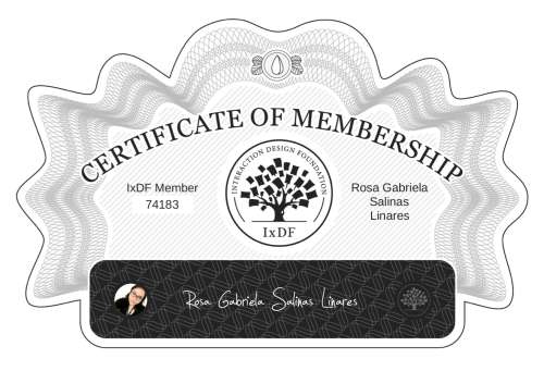 Rosa's Certificate of membership