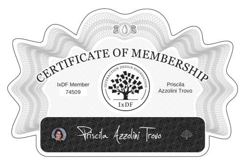 Priscila's Certificate of membership