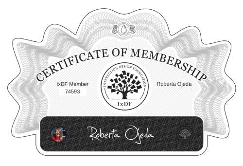 Roberta's Certificate of membership
