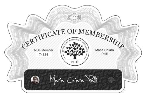 Maria's Certificate of membership