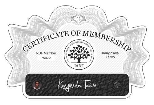 Kanyinsola's Certificate of membership
